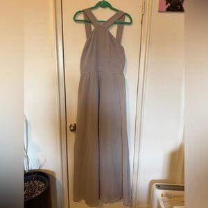 Lulu's Taupe Halter Maxi Dress